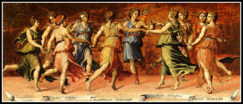 &quot;Apollo and the Muses&quot; by Baldassarre Peruzzi. 1523.